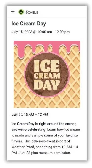 July promotion ideas - ad for ice cream event.