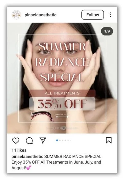 July promotion ideas - Discount on an IG ad for the 4th of july.
