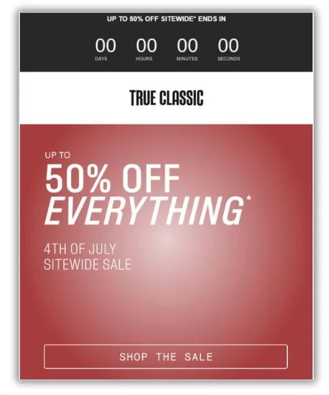 July promotion ideas - ad with countdown timer