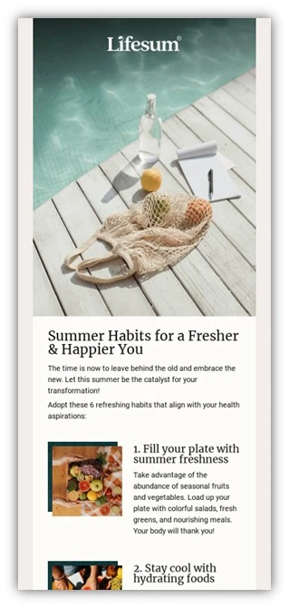 july newsletter ideas - example summer tip email