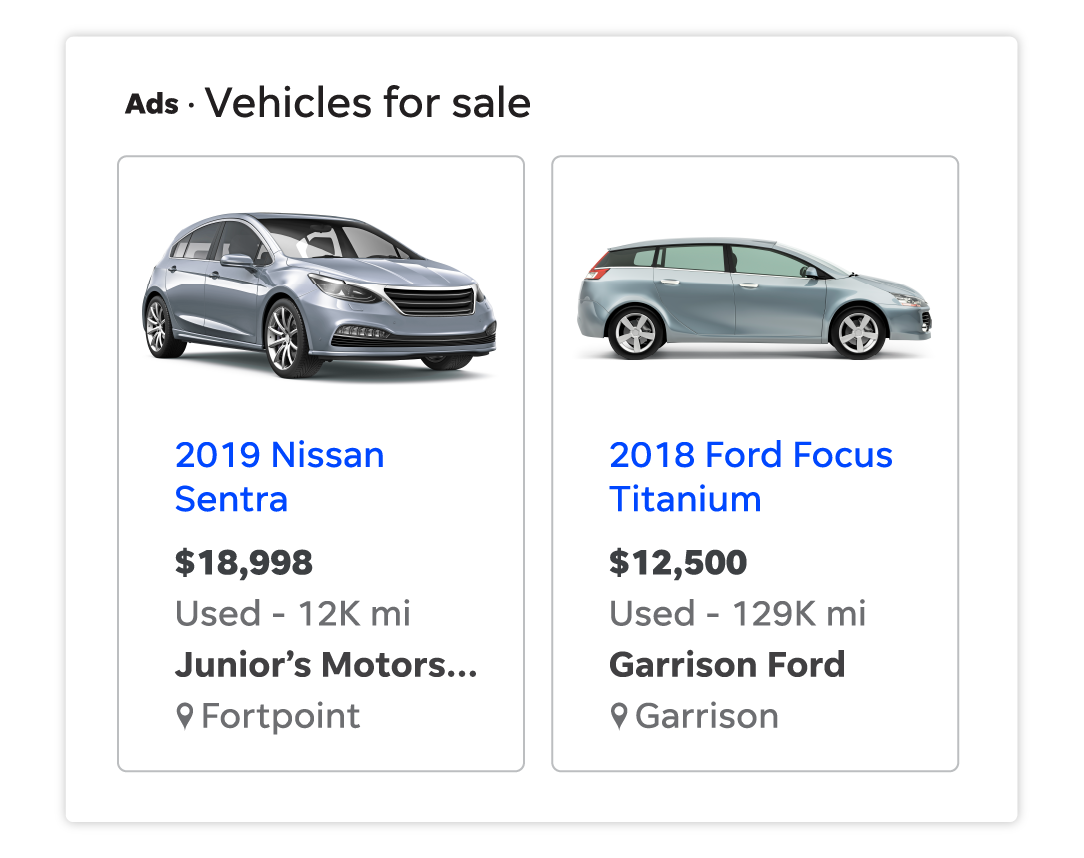 vehicle listings ad example
