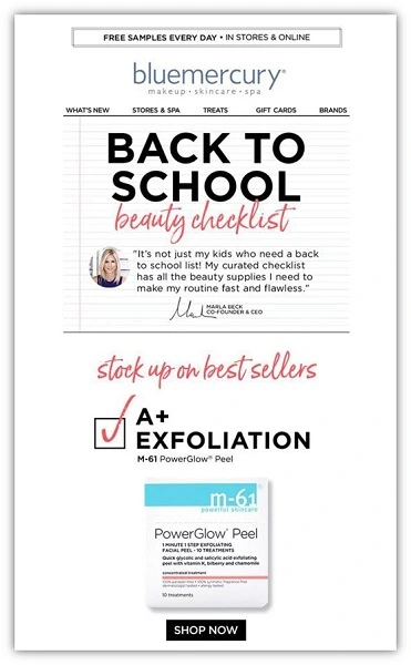 august newsletter subject lines - back to school newsletter example