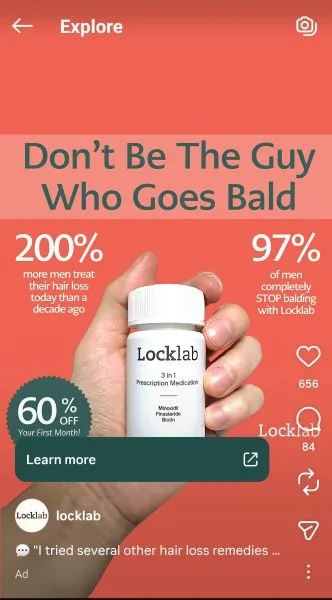 Instagram ad examples - Locklab ad.