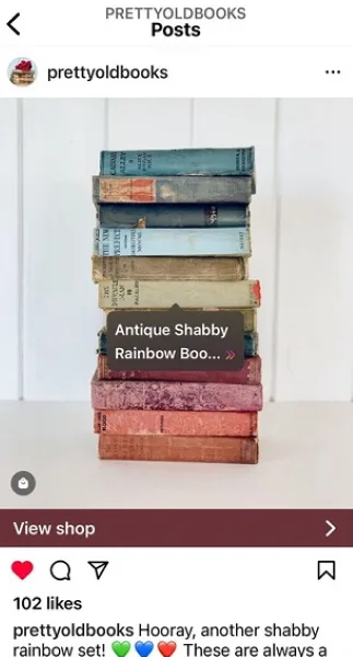 Instagram ad examples - shopping ad for books.