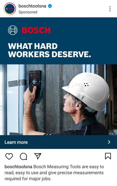 Instagram ad examples - Bosch tools ad
