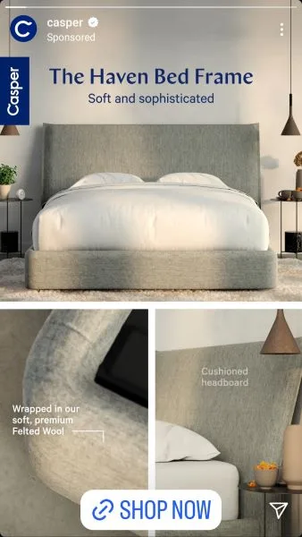 Instagram ad examples - Casper ad
