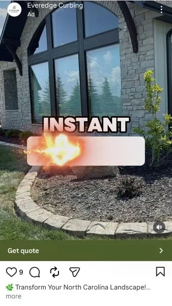 Instagram ad tips - Lawn design ad.