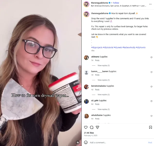 Home services marketing - Influencer content.