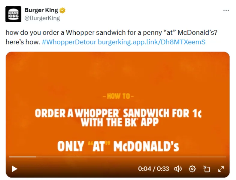 Geofencing examples - burger king.