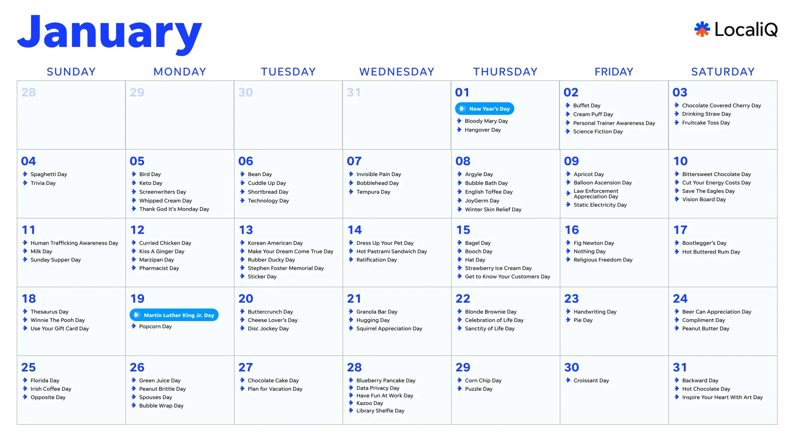 2026 marketing calendar - january 2026 social media holidays