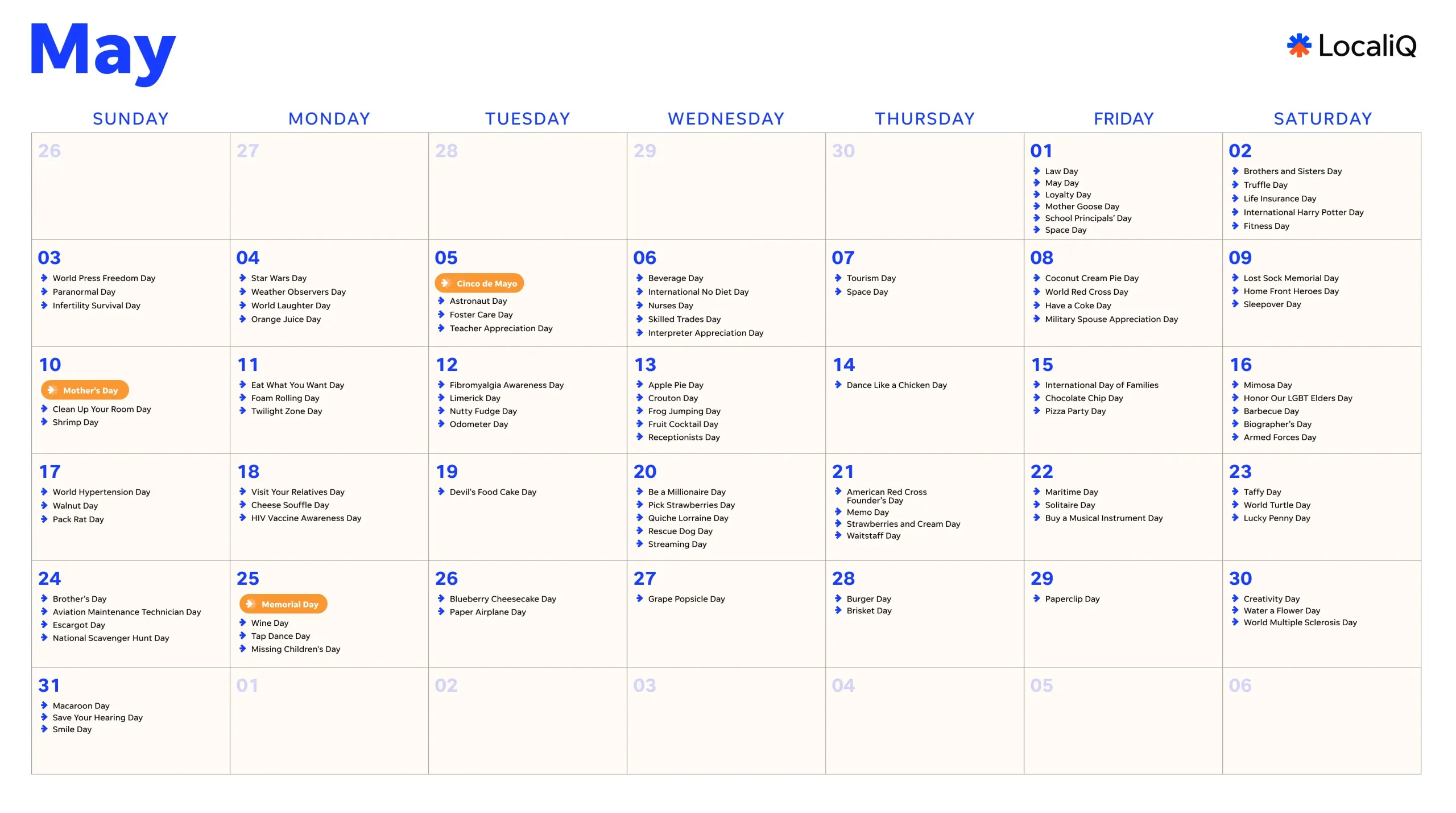 2026 marketing calendar - may 2026 social media holidays