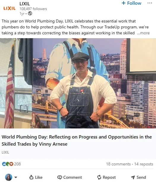 social media holidays - march linkedin post example