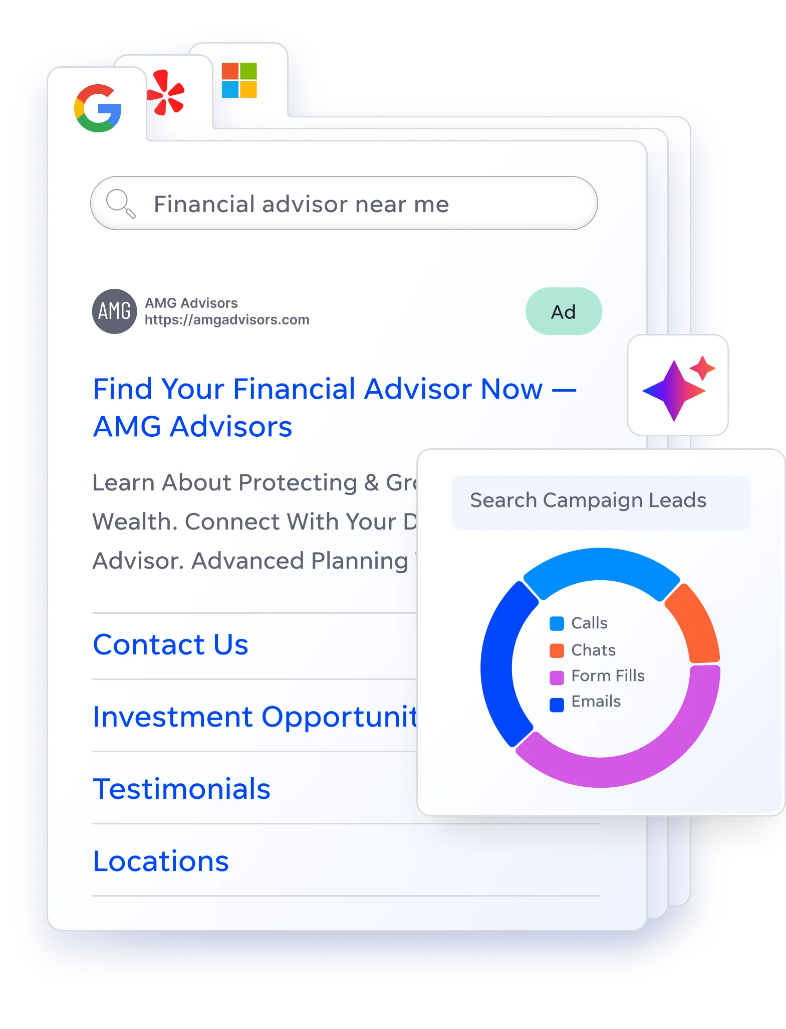 Smartphone showing Google's sponsored ads