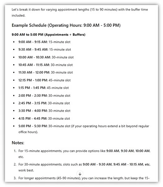 ai prompts for business - scheduling ai prompt