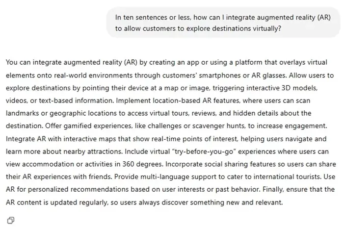 ai prompts for business - travel and entertainment prompt
