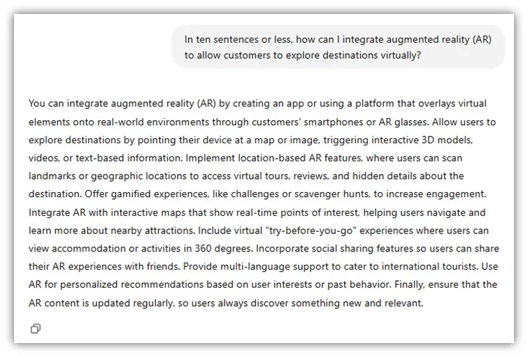 ai prompts for business - travel and entertainment prompt