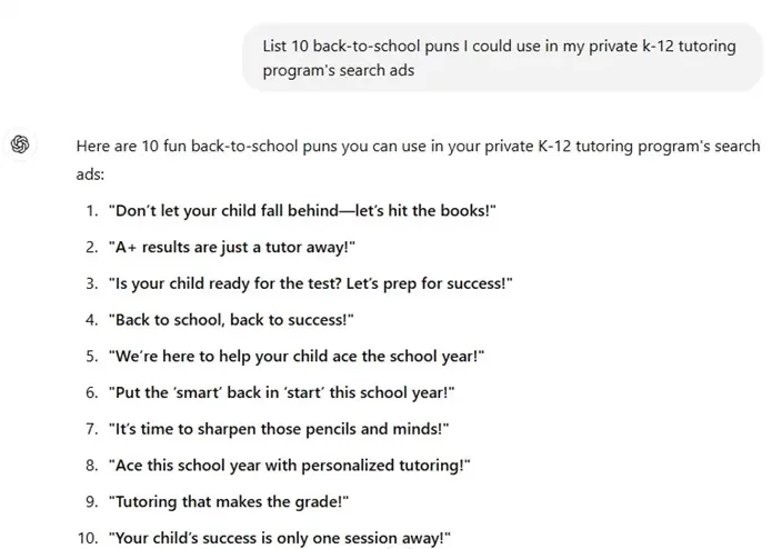 ai prompts for business - education ai prompt