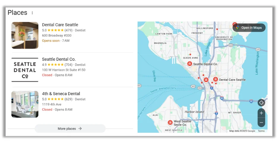 Get more customers - Google local results page.