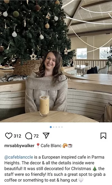 Social media strategies -Influencer post example.