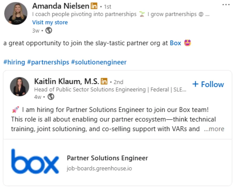 Social media strategy - internal influencer post.