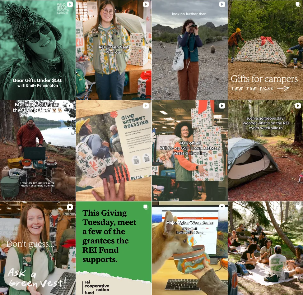 Social media strategy - REI on Instagram.