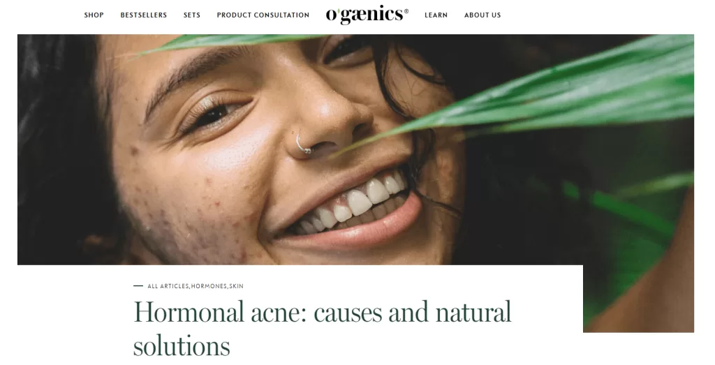 headline examples - headline for post about hormonal acne.