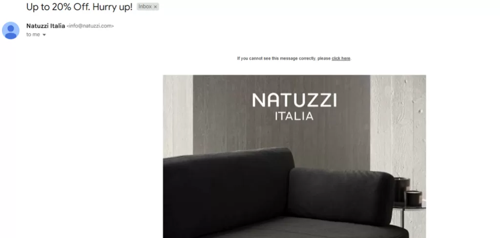 headline examples - headline for an article by Natuzzi.
