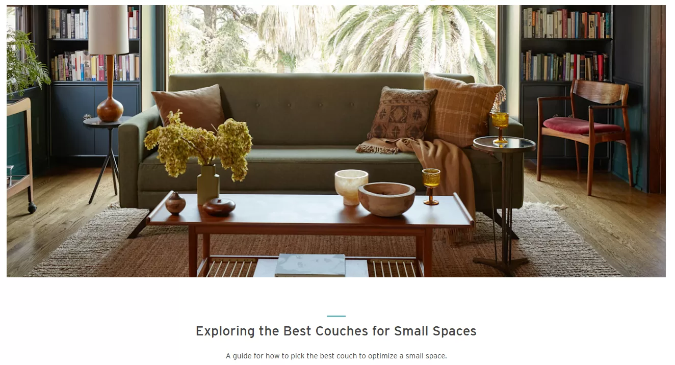 headline examples - headline for an article about decorating small spaces.