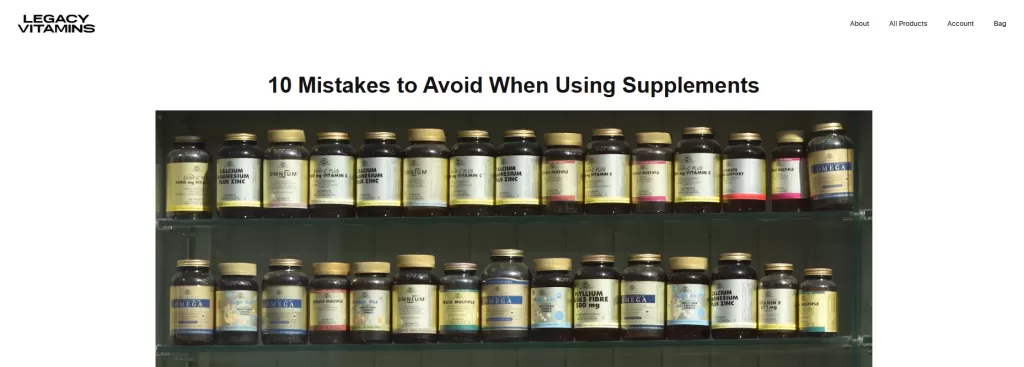 headline examples - headline for an article about suppliments.