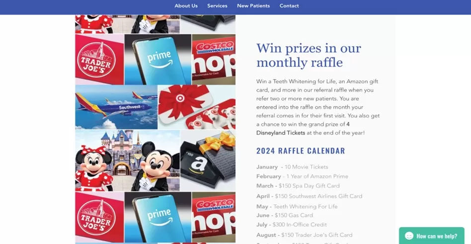 referral program example - raffle