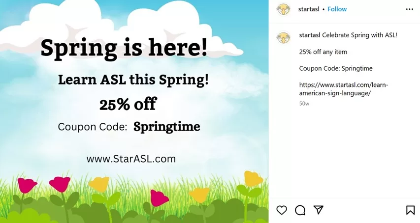 spring promotion ideas - example coupon usage in spring
