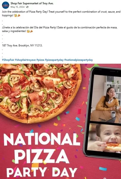 spring promotion ideas - pizza party day