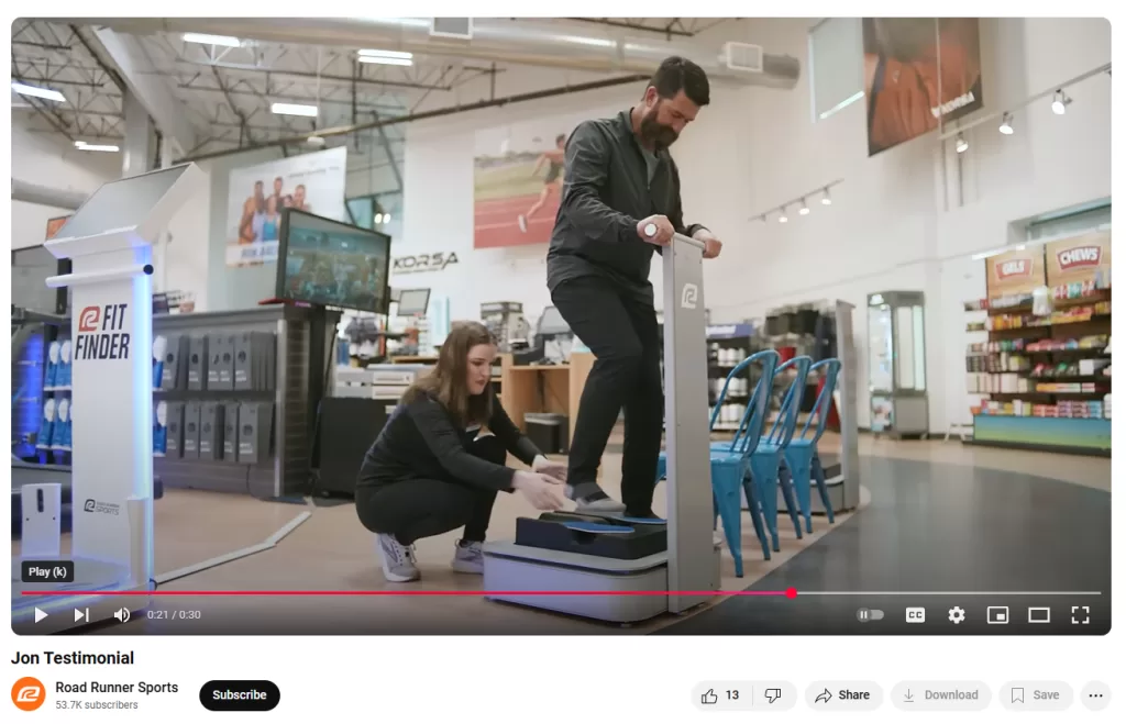 Testimonial examples - video testimonial for running store.
