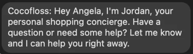 Text promotions - text from Cocofloss.