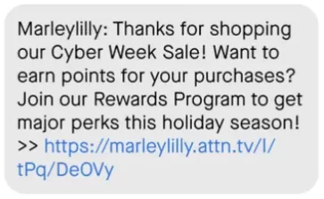 Text promotions - text from Marley Lilly.
