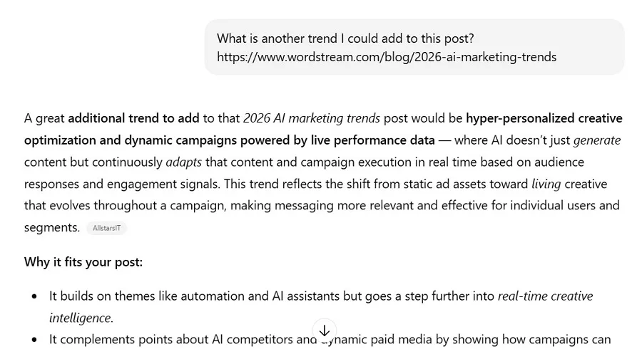 ai prompt examples - ideation screenshot