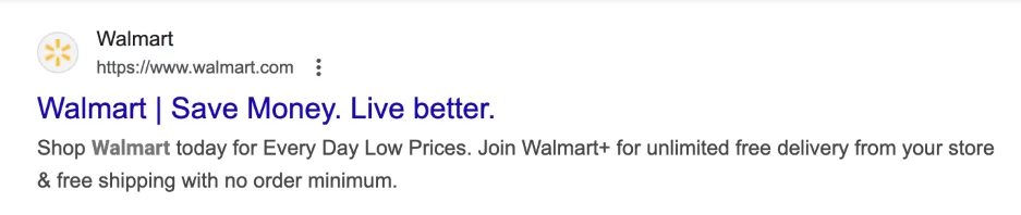 Brand slogans - ad from Walmart.