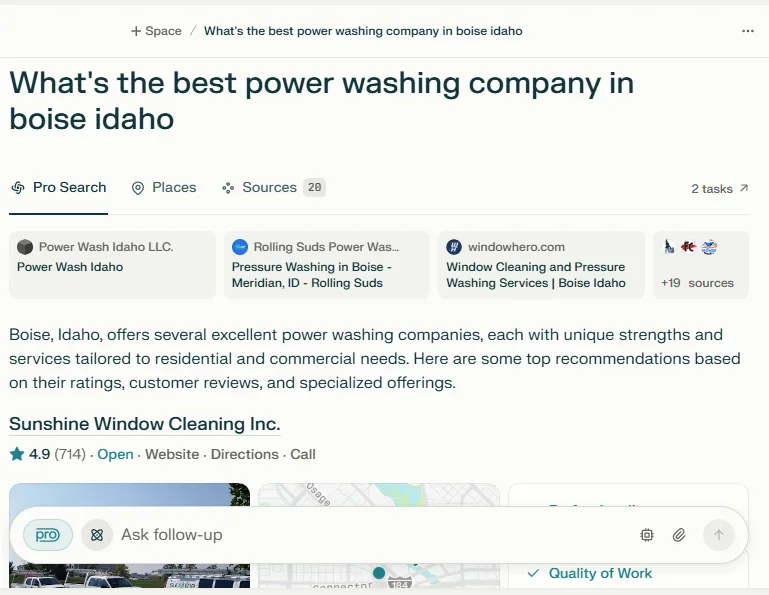 perplexity search for best power washing boise