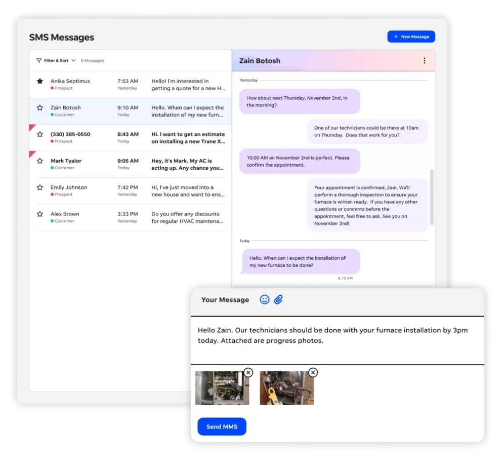 SMS marketing examples - screenshot from Dash.