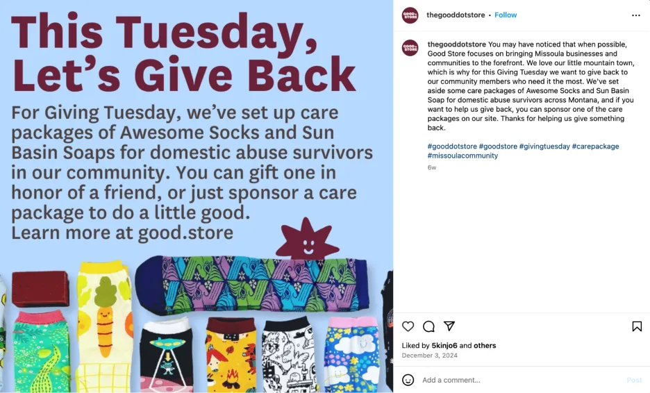 Social media campaign ideas - social post from The Good Dot Store.