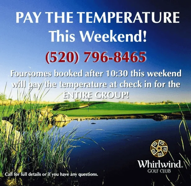 Social media campaign ideas - social post from Whirlwind Golf Club.