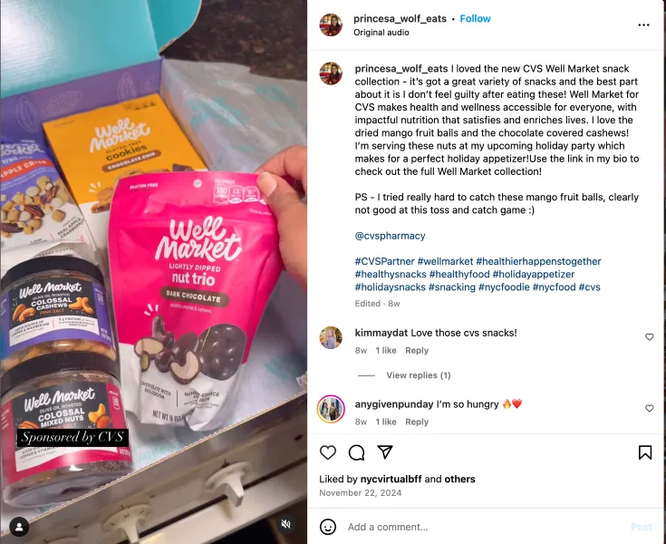Social media campaign ideas - social post from Princesa Wolf Eats.