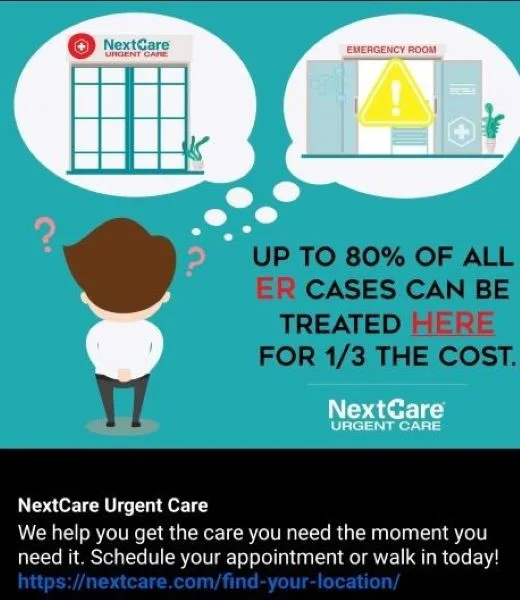 Urgent care marketing - Facebook ad from an urgent care provider.
