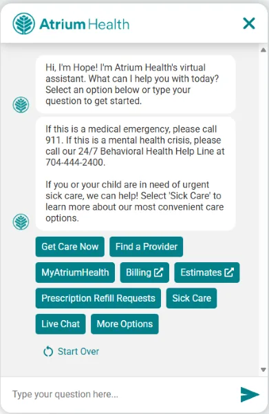 Urgent care marketing - urgent care chatbot.