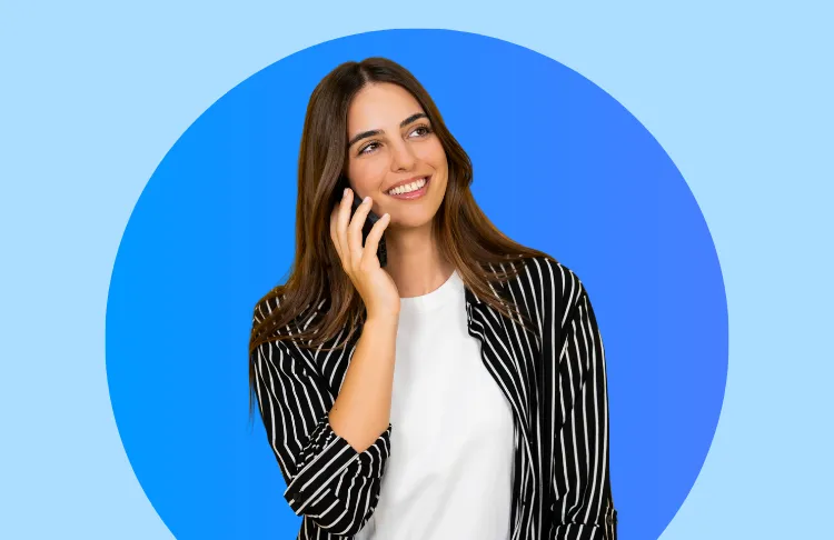 Customer communication - woman on cell phone