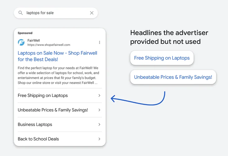 google ads copy - headlines update