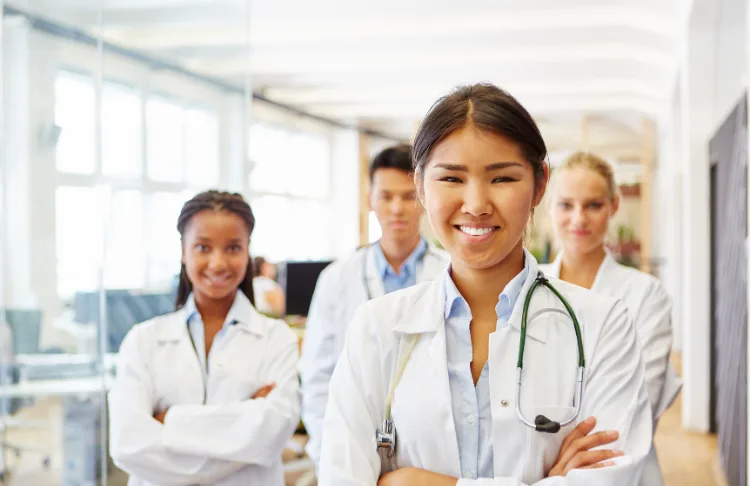 Hospital marketing - Hosptial staff looking at the camera.