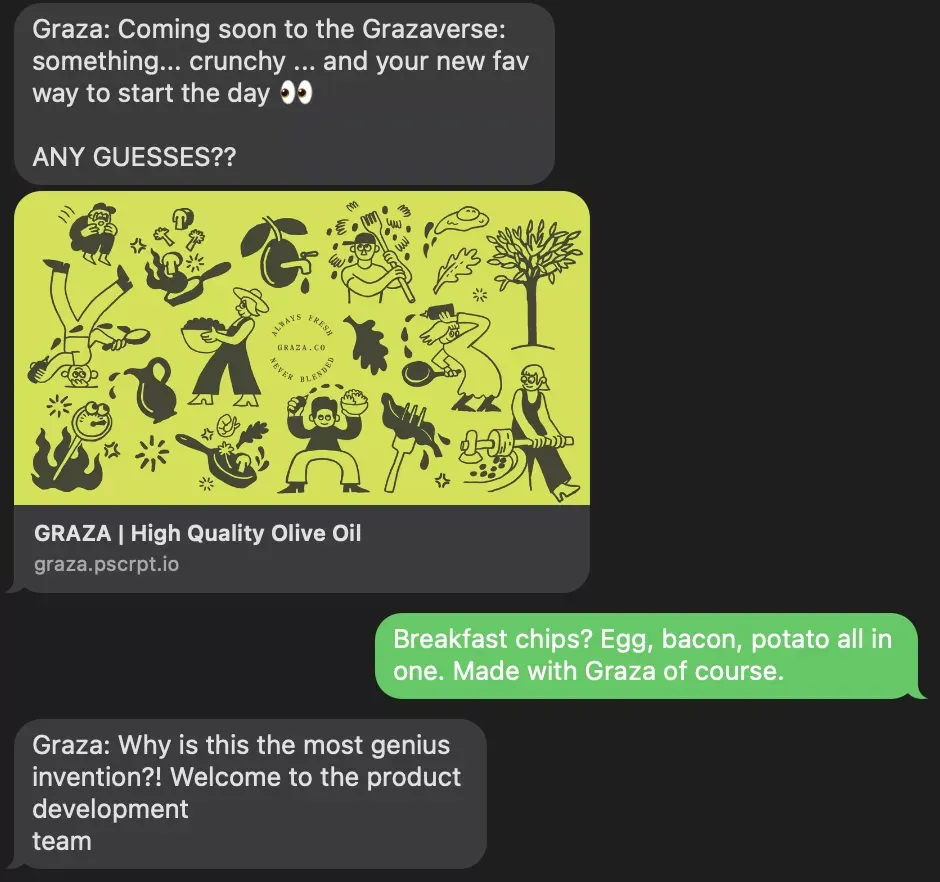 Customer communications - sms example.