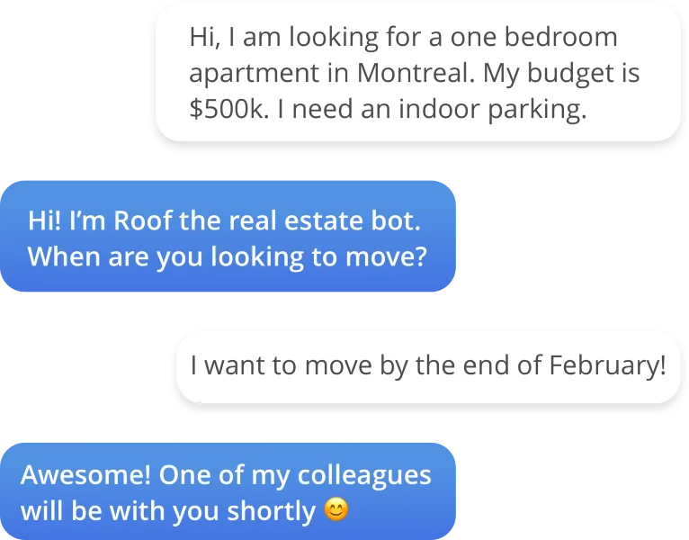 AI for customer service -real estate chatbot.