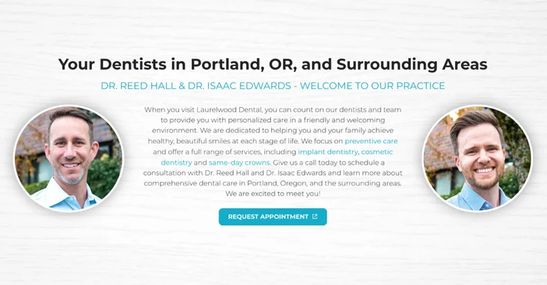 homepage examples - dental 